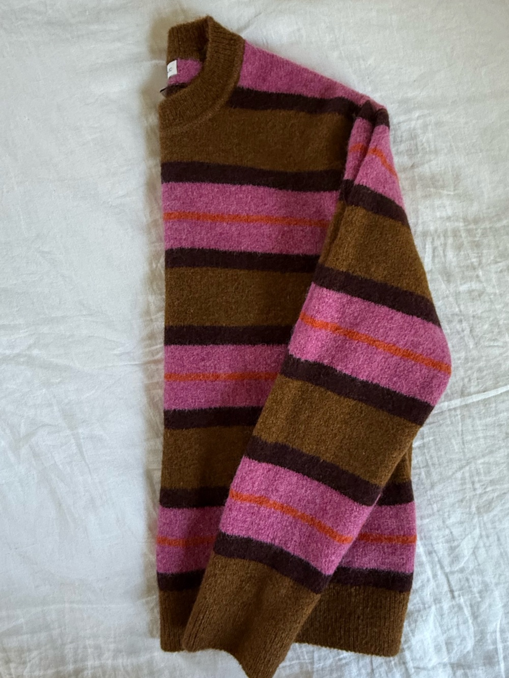 NWOT Banana Republic Alpaca Striped Pink and Brown Men's Sweater